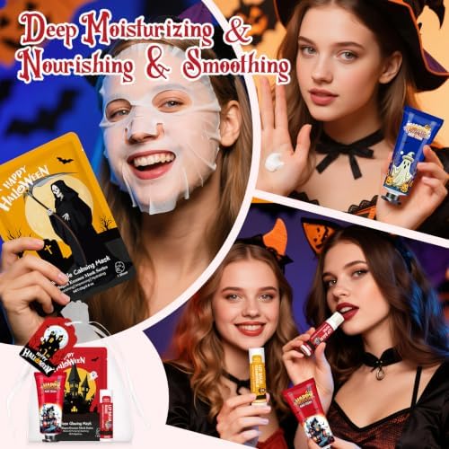 60 Pack Bulk Halloween Facial Mask, Hand Cream & Lip Balm, Halloween Gifts - Image 4