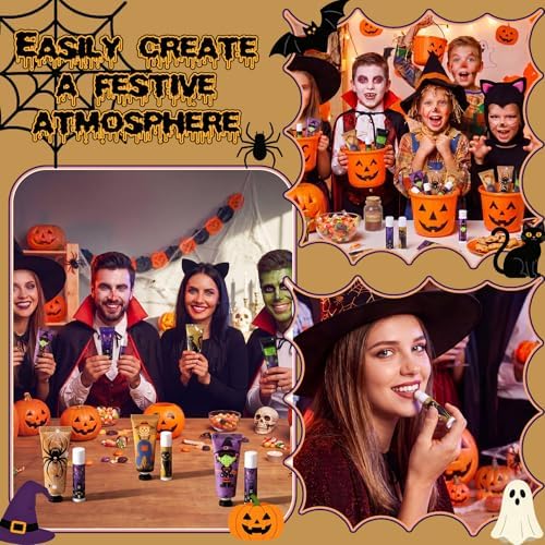 96 Pack Halloween Hand Cream and Lip Balm Gifts Set Bulk for Women - Image 3