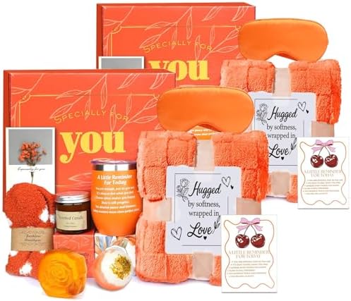 Fall Gift Basket - Halloween Boo Basket, Cozy Pumpkin Spice Self-Care Spa Gift Box, Autumn Thanksgiving Birthday Christmas Gifts for Mom, Sister, Friends (Standard-2 Pcs) by ANOTION