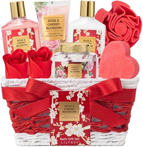 Spa Gifts for Mom, Birthday Gifts - 9Pcs Bath Spa Gift Baskets for Women by LILYROY