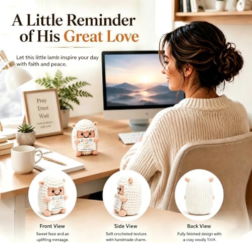 Christian Gifts for Women Men Crochet Lamb Religious Spiritual Gift - Image 5