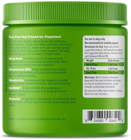 Zesty Paws Glucosamine for Dogs - Dog Joint Supplement + Hemp, Chicken 90ct - Image 2