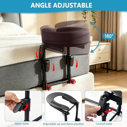Massage Headrest for Bed, Massage Face Cradle at Home, Adjustable Bed Massage Head Holder for Sleeping Mattress, Face Down Pillow After Eye Surgery (Coffee-Brown) - Image 2