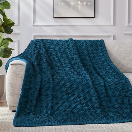 Anysay Knitted Weighted Blanket for Adult,Chunky Knit Throw 48''*72'' 12lbs - Image 7