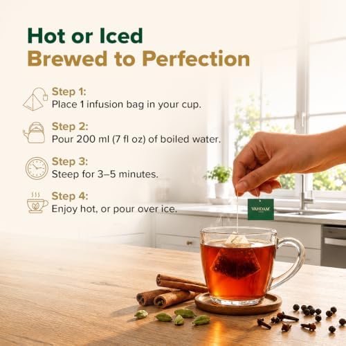 VAHDAM India's Original Masala Chai Tea Bags (100 Count) Pyramid Tea Bags - Image 6