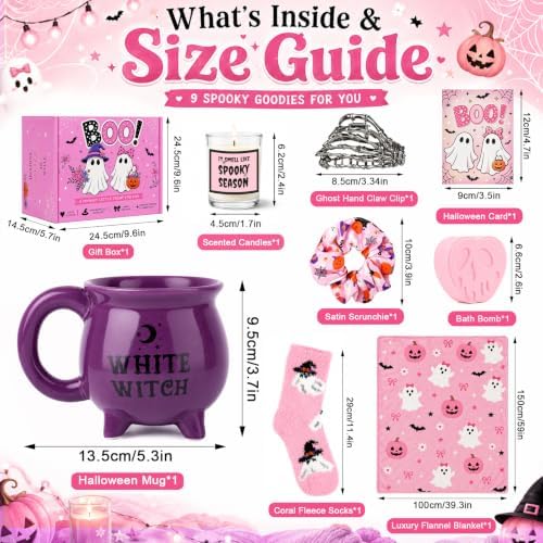 Boo Basket Stuffers for Women,Halloween Gifts Set for Her, Ghost Pink - Image 2