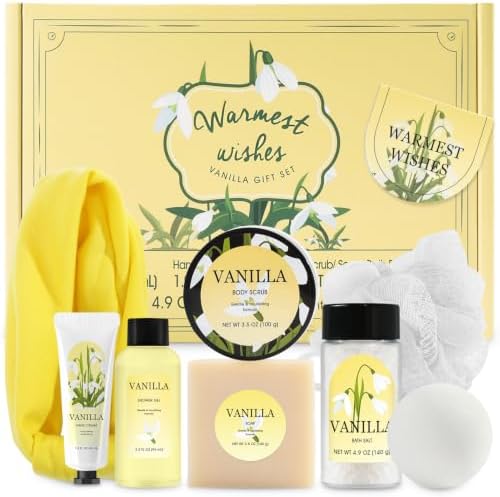BFFLOVE Spa Gift Box for Women 9pcs Vanilla Bath Set for Her Birthday, Christmas Gifts for Mom, Wife, Girlfriend by BFFLOVE