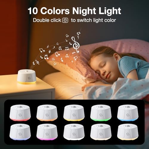 Sound Machine LEICEX White Noise Machine - 30 Soothing Sounds, 10 Colors Night Light, Rechargeable Battery- Travel Portable Sound Machine for Sleep Baby Adults, Perfect Sleeping Companion - Image 2