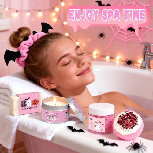 Pink Halloween Boo Basket Items for Teen Girls, Ghost Gifts, Spooky Spa Set - Image 4