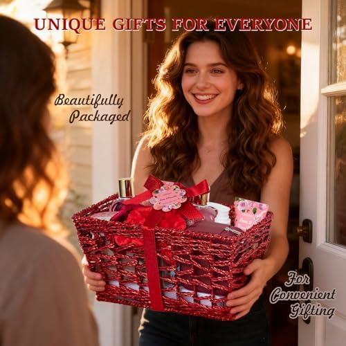 Skin Care Set for Women, Red Rose Bath & Body Basket Gift, Spa Gift Basket - Image 5