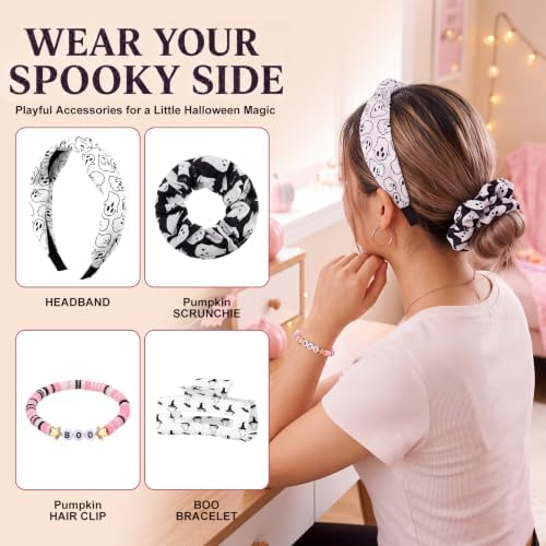 Willinglong 11 Piece Halloween Boo Gift Basket, Pink Ghost Set for Women - Image 6
