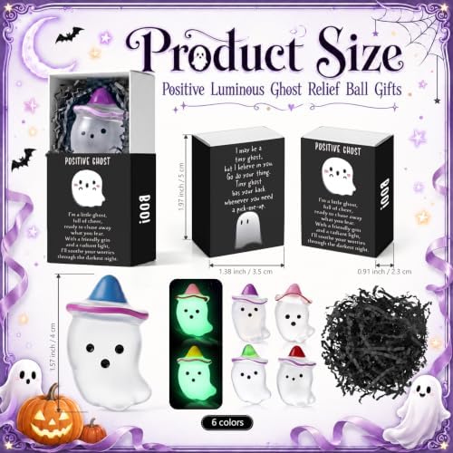 100 Sets Halloween Positive Gifts Luminous Ghost Desk Decor Trinkets, Clear - Image 2