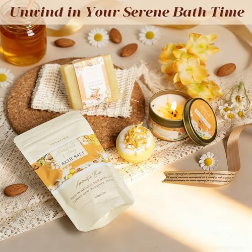 Gifts for Women Birthday Almond Milk & Honey Relaxing Home Spa Set - Image 3