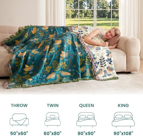 MSGKV Boho Throw Blanket 50"x60" Cotton Blanket for Couch & Living Room - Image 6