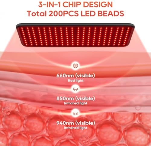 Red Light Therapy for Body and Face, 660nm 850nm 940nm Infrared Redlight - Image 2