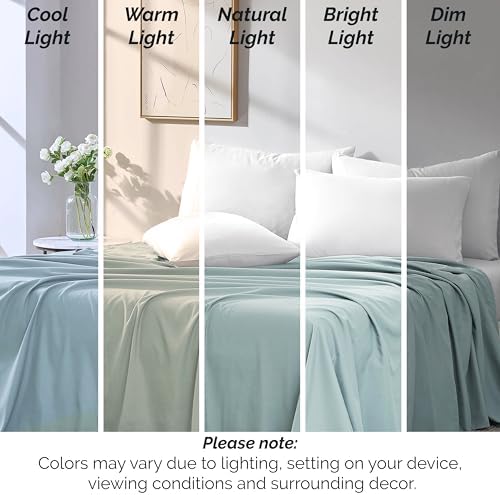 Hotel Quality Queen Flat Sheets Only 2 Pack Microfiber Top Sheet Sky Blue - Image 6