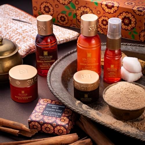 SPA CEYLON Sensual Sandalwood Home Spa Set | Body Care Set & Mini Travel Bag | Organic Self-Care Set | Vegan | Ayurveda Gifting - Image 2