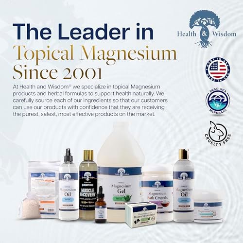 Health and Wisdom Magnesium Muscle Recovery - Topical Muscle and Joint Support - Improve Recovery, Relaxation and Soreness - Enhanced Absorption - 4 fl oz - Image 6