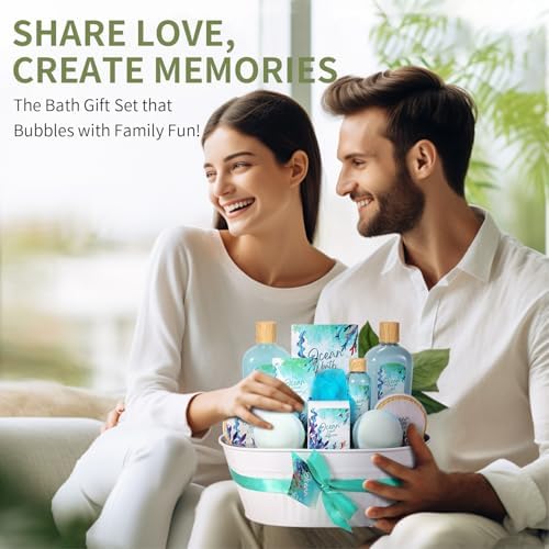 BODY & EARTH Ocean 11pc Spa Gift Baskets for Women Gifts for Her - Image 3
