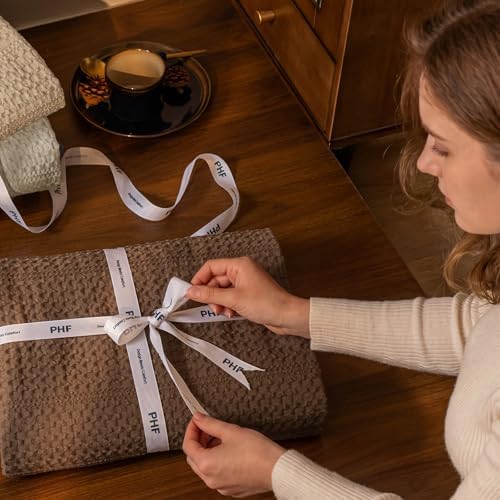 PHF Lightweight Waffle Weave Throw Blanket 50"x 60", Soft Woven Summer Blanket for Hot Sleepers - Aesthetic Home Decor for Couch Bed Sofa, Pet Friendly, Mocha - Image 6