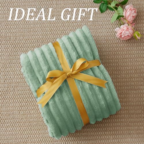 BEDELITE Ribbed Green Throw Blanket for Couch, 50"x60" - Image 6