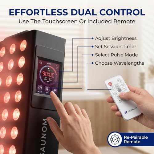 Red Light Therapy Panel – 660nm Red & 850nm Near Infrared Light Therapy Device, LED Light Therapy Lamp for Face & Body, 60 LEDs, Timer, Stand, Carrying Handle - Image 7