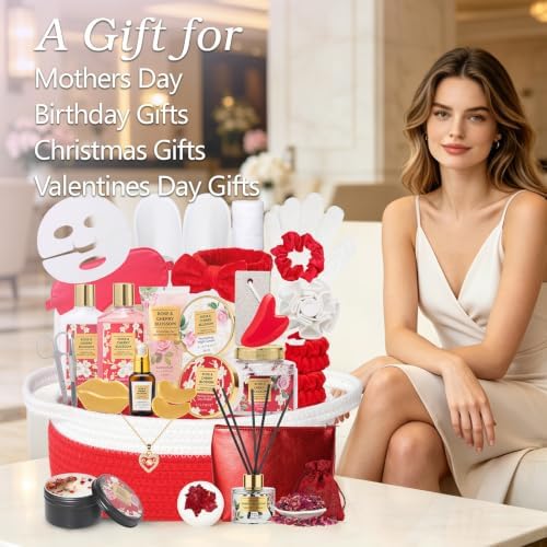 Spa Gifts for Mom - 30Pcs Luxurious Rose Spa Gift Baskets for Women - Image 2