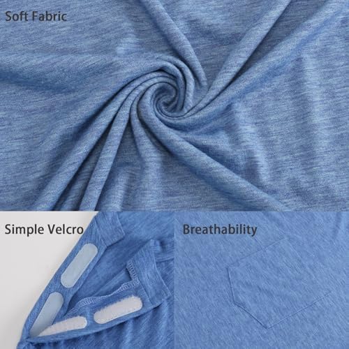 Unisex Post Shoulder Surgery Shirts Recovery Tear Away Short Sleeve Chemo Clothing with Stick On Fasteners, Convenient - Image 7