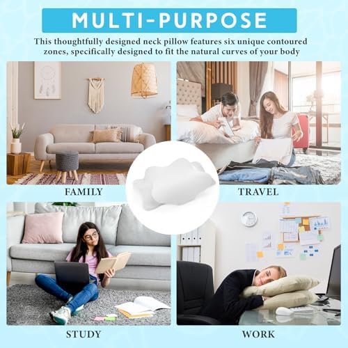 Hahafelt 2 Pcs Cooling Cervical Pillowcase with Zipper (Only Pillowcase) Ergonomic Cervical Neck Pillow Cover Breathable Cool Pillow Case for Side Back Stomach Sleepers(White,Queen Size) - Image 7