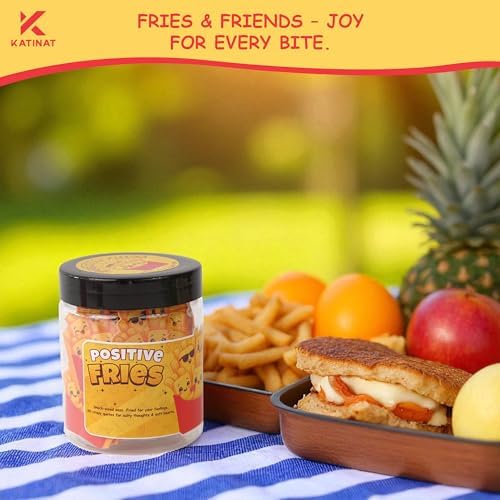 KATINAT Positive Fries Jar – 60 Funny Affirmation Cards, Emotional Support Fries for Friends, Teens, Coworkers, Funny Foodie Gifts for Stress Relief and Positivity - Image 5