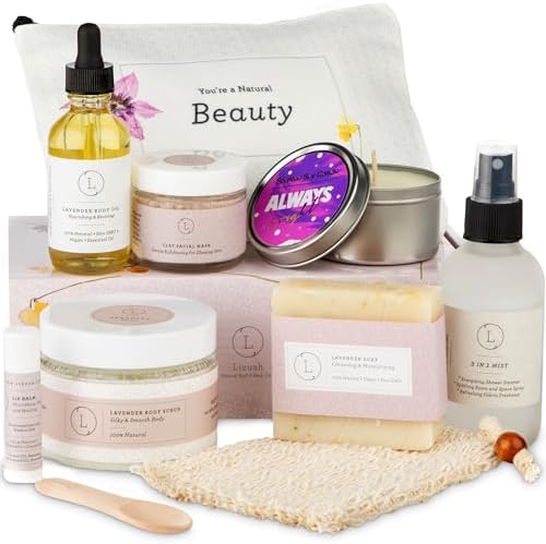 Lizush Luxury Spa Gifts for Women - 9 Piece Lavender Gifts for Her, Gift Baskets, Body Care Set for Mom, Birthday Box For Women, Self Care Spa Kit For Wife - Handmade in the USA - Image 2