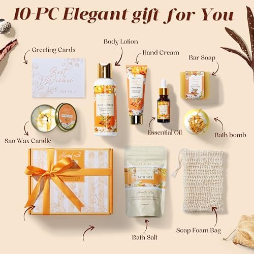 Gifts for Women Birthday Almond Milk & Honey Relaxing Home Spa Set - Image 2