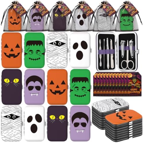 12 Set Halloween Manicure Set Gifts Bulk with Bag Card by Lanties