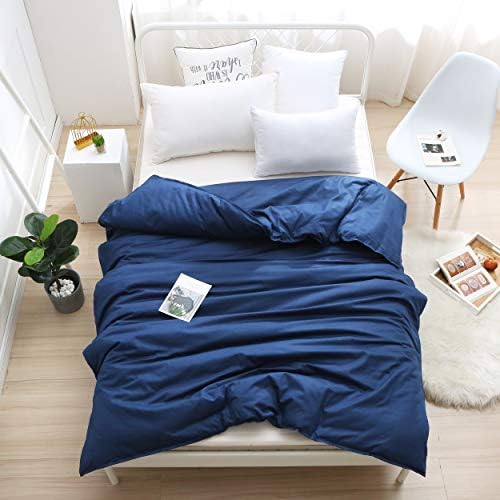 F.Y.Dreams Weighted Blanket Duvet Cover 60x80 inches with 8 Ties,Zipper on Long Side/100% Cotton, Navy Blue/Just Duvet Cover - Image 7