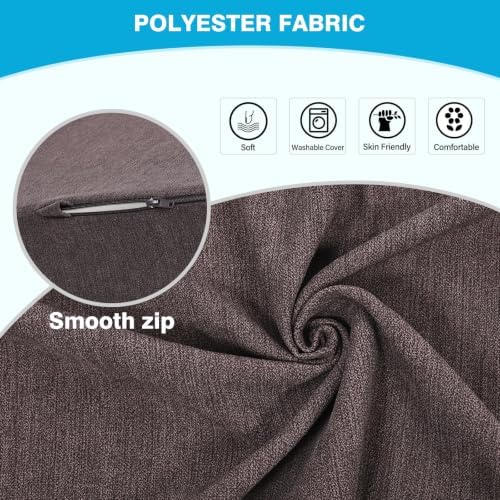 Back Support Pillow for Recliner Dual Layer Lumbar Support Pillow with Gel Memory Foam Ergonomic Orthopedic Couch Lumbar Cushions for Elderly Lower Back Pain Relief Washable Cover Brown - Image 7