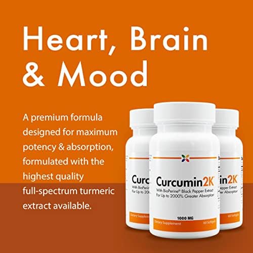 Stop Aging Now - Curcumin2K Formula with Bioperine - Brain & Heart Health, Antioxidants & Joint Health Support - Turmeric & Black Pepper Extract - 60 Vcaps (3 Bottle Multi-Pack) - Image 2
