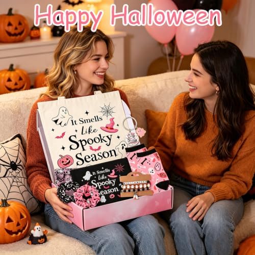 10Pc Pink Halloween Gifts for Women Spooky Season Tote Bag Gothic Basket - Image 3