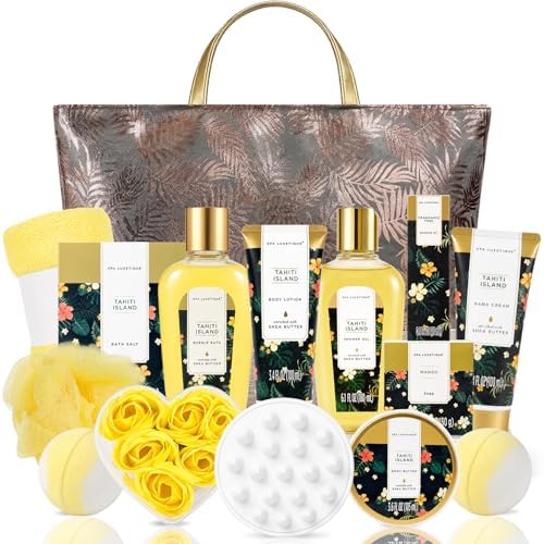 Spa Luxetique Tahiti 15pc Gifts for Women Spa Gift Baskets for Women by spaluxetique