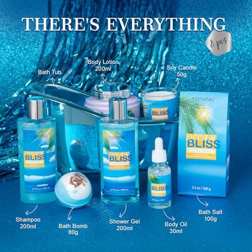 Gift Baskets for Women Spa Gift Baskets for Men Bath and Body Gift Set for Her, Ocean Bliss scents Lotion Spa Gifts for Women Bath Gift for Her or Him Body care gifts Home Spa Kit BathTub - Image 3