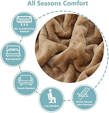 NANPIPER Fleece Blankets Super Soft Flannel Queen Size Blanket for Bed Luxury Cozy Microfiber Plush Fuzzy Blanket,Coffee Brown - Image 7