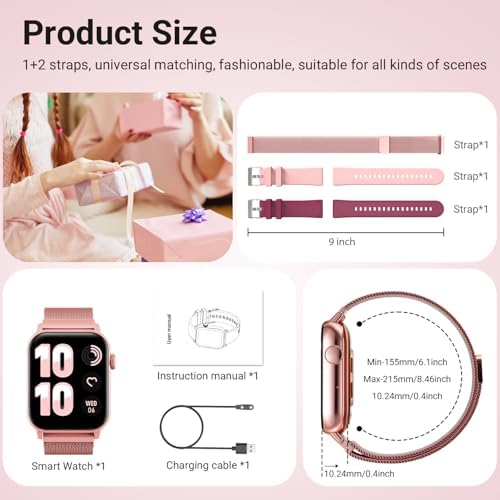 Smart Watches for Women - 1.83'' HD 2026 Fitness Tracker with Answer and Make Calls with Heart Rate Sleep SpO2 Monitor 120+ Sport Modes and IP68 Waterproof with Compatible iPhone and Android (Pink) - Image 7