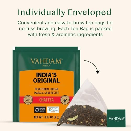VAHDAM India's Original Masala Chai(30 Count) Individually Wrapped Tea Bags - Image 4