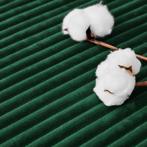 Bnuitland Fleece Throw Blanket, 300GSM Soft Warm Cozy Fluffy Throw for Babys & Pets, Stripe Pattern, All Season Sofa Bed Blanket for Home Decor, Dark Green 50"x70" - Image 7