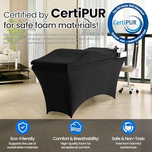 Lash Bed Foam Topper, Massage Table High-Density Foam Mattress Topper, Ergonomic Curved Lash Bed Cushion for Beauty Salon - Image 6