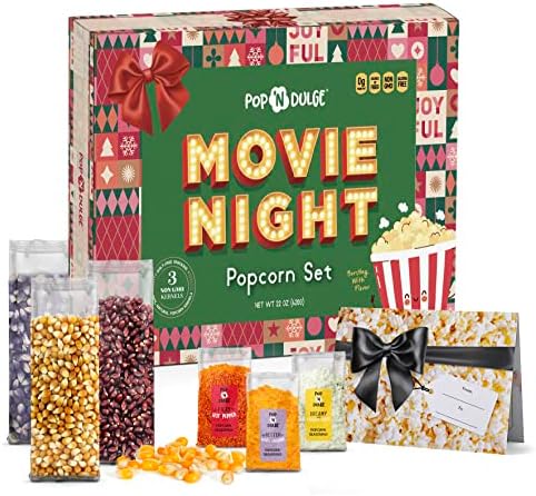 Movie Night Christmas Gifts - Holiday Popcorn Gift Baskets Gift Sets - 5 Non-GMO Gourmet Kernels and 5 Popcorn Flavoring - Perfect Family Gifts ideas for Adults, Couples, Parties, Holidays, or Movie Lovers - 10 Pack - Image 6