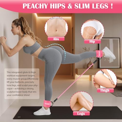 KUTIZE Ankle Resistance Bands with Cuffs & Fabric Resistance Bands Set - Legs & Glutes Workout Equipment for Women & Men, Home Gym Heavy Exercise Bands for Hip, Yoga, Strength Training, Rehab, Pilates - Image 2