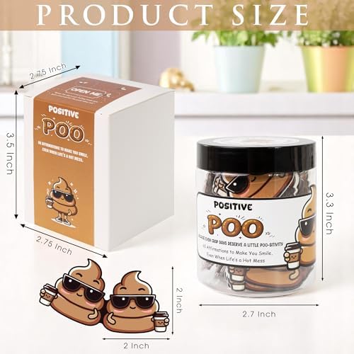 Positive Poo Jar – Funny Gag Gift for Men Women Teens 60 Hilarious Affirmations Cards, Unique Birthday Graduation Gifts for Daughter Son End of Year Student Gift Mothers Day Gifts for Mom Daughter - Image 2