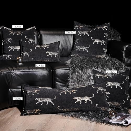 Decorative Lumbar Pillow Cover 14x36, Double Sided Cheetah Pattern Jacquard Embroidered Long Pillow Cover, Anthropology Pillowcase for Bed Couch Sofa Bedroom Living Room - Image 6