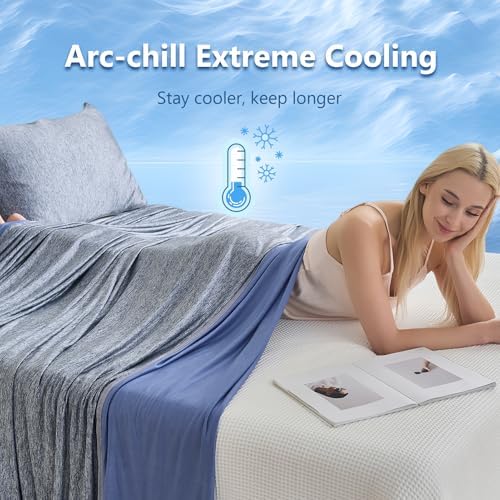 CHOSHOME Cooling Blanket for Hot Sleepers - Summer Blanket Thin Soft Lightweight Breathable Double Side Enhanced Cooling for Hot Flashes, Night Sweats, Bed, Couch (Navy Blue, 50 x 70 inches) - Image 6