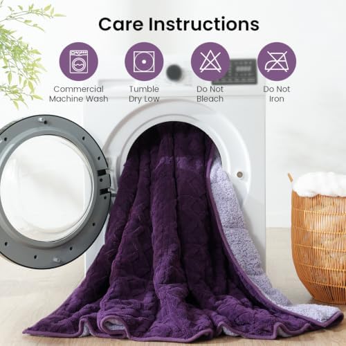 Drewin Weighted Blanket 15lbs for Adults,Dark & Light Purple,60" x 80" - Image 6
